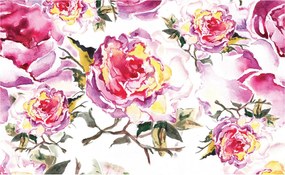 Tapéta Rózsaszín Bazsarózsa Akvarellek Virágok Finomság Elegancia 416x254 +ragasztó