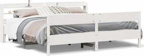 vidaXL fehér tömör fenyőfa ágy matrac nélkül 180 x 200 cm