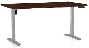 OfficeTech B állítható magasságú asztal, 160 x 80 cm, szürke alap, wenge