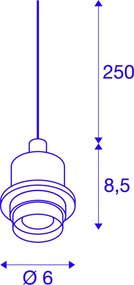 SLV 132662 FENDA Egyágú Függesztett Lámpa Fém E27 IP20