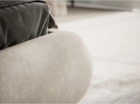 Bézs kárpitozott ágyneműtartós franciaágy ágyráccsal 160x200 cm Maumere – Maison de Rêve