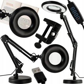 Asztali lámpa Led Kozmetikai lámpa fekete Cct 8W Nagyító