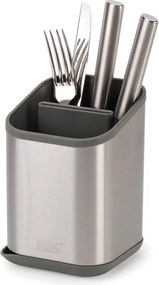Fényes ezüstszínű rozsdamentes acél edényszárító evőeszközökhöz 11x11,5 cm Duo Steel – Joseph Joseph