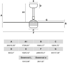 FARO 33823WT-1TW-LED Dimmelhető ventilátor MINI PUNT S 10W/230V barna/fekete átm.90 cm WT + távirányító