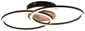 Fekete-barna LED szabályozható mennyezeti lámpa 28x46 cm Giro – Trio