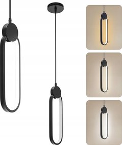 Mennyezeti LĂĄmpa Egypontos FĂŒggesztĂ©k Fekete Led FĂ©m GyƱrƱ Loft Led