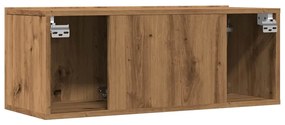 2 db kézműves tölgy falra szerelhető TV-szekrény 80x30x30 cm