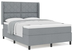 Boxspring Ágy Matracra Világosszürke 140x200 cm Szövet