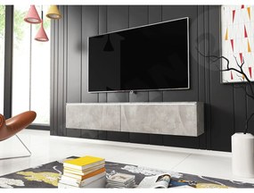 TV asztal/szekrény Dilune 140 (smart beton) (fehér LED világítás). 1053729