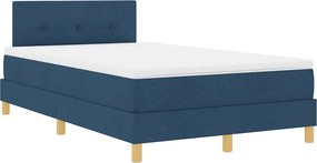 vidaXL LED Box Spring Ágy matracmal leddel Kék 120 x 190 cm szövet