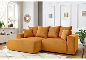 Okkersárga bársony sarokkanapé Enjoy – Bobochic Paris