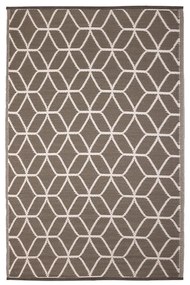 Geometria mintás kétoldalú kültéri szőnyeg, szürke és fehér, 121 x 180 cm