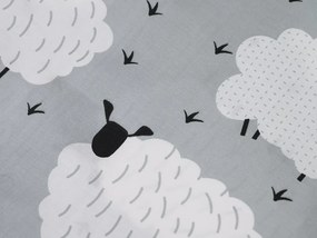 2 db díszpárnahuzat szett WHITE SHEEPS 45x45 cm, szürke