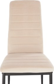 Szék, bézs Dulux Velvet szövet/fekete fém, COLETA NOVA