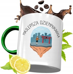 Zöld Bögre Újságírónak Születésnapi Ajándéknak, fényképes nyomattal