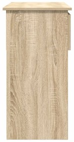 sonoma tölgy színű konzolasztal fiókokkal 85,5x38,5x74,5 cm