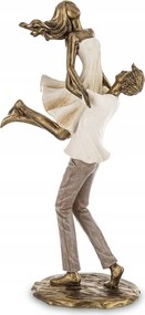 Szerelmes Pár Figura Szerelem Elragadtatása 30cm Arany Fehér Bézs