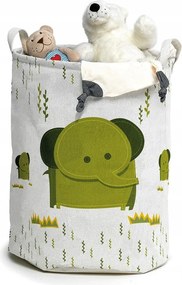 Gyerek textil játékkosár, ovális, elefánt