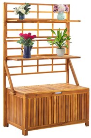 vidaXL tömör akácfa rácsos tárolóláda 99 x 55 x 160 cm