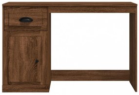 barna tölgy színű szerelt fa íróasztal fiókkal 115x50x75 cm