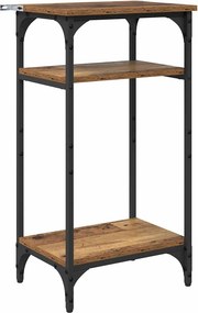 vidaXL Oldal asztal polcokkal Öreg fa 40 x 30 x 75 cm Faanyag