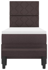 Box Spring Ágy Matraccal és Pad Sötétbarna 80x200 cm Szövet