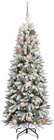 Műkarácsonyfa LED -es lámpákkal Fehér 150cm PVC