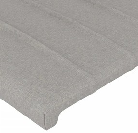 világosszürke szövet LED-es fejtámla 200x5x118/128 cm