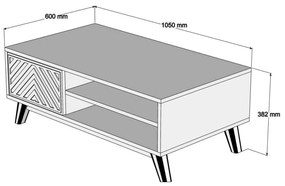 Dohányzóasztal Ivonne (dió + krém). 1089462