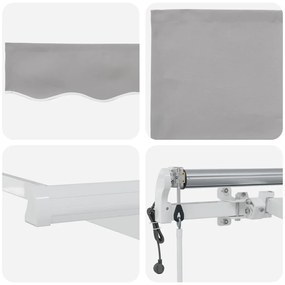 Automatikus Behúzható Napellenző Világosszürke 400x300 cm