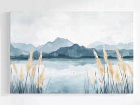 Poszter Tájkép Szabadtéri Táj Hegyek Tó Nád 60x40