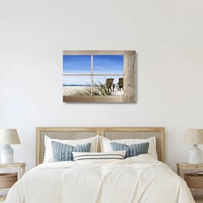 Üveg kép - A strandra néző ablak (70x50 cm)