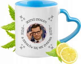 Mateusz Morawiecki Kék bögre szív alakú füllel Ajándék
