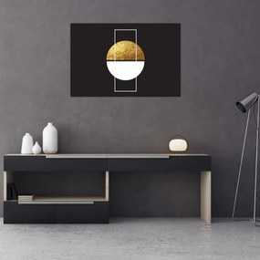 Kép - Absztrakció arany és fekete N⁰1 (90x60 cm)