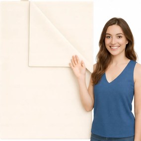 Lepedő 220x200 cm hagyományos gumis pamut krémszínű Lengyel