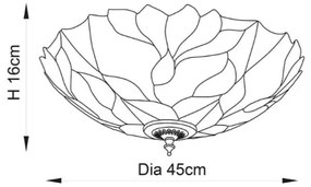 Endon 63960 - Tiffany BOTANICA mennyezeti lámpa, 2×E27, 60 W/izzónként, 230 V, átmérő: 45 cm
