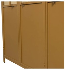 Mustársárga fém tálalószekrény 140x200x44 cm Exhibit – WOOOD