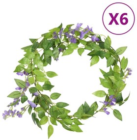 6 db lila karácsonyi virágfüzér 200 cm