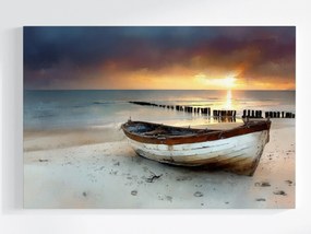 Vászonkép Canvas Csónak Tenger Naplemente Balti Tengerpart 120x80