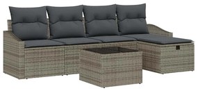 vidaXL Kanapé Szett párnával 5 pcs polirattan