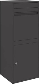 vidaXL Csomagzáró doboz tárolóval ajtóval Fekete 41 x 38 x 103 cm Acél