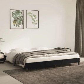 fekete bársony ágykeret matrac nélkül 200 x 200 cm