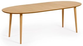 Natúr színű bővíthető étkezőasztal tölgyfa dekorral 90x140 cm Oqui – Kave Home