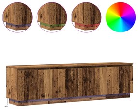 TV Szekrény LED Régi Fa 180x38x49 cm Szerelt Fa