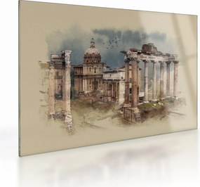 Kép - Forum Romanum, Róma, Olaszország (üvegen) (70x50 cm)