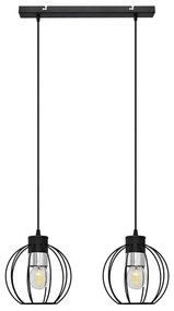 Csillár zsinóron STARLIGHT 2xE27/15W/230V fekete/ezüst