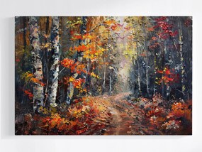 Poszter Tájkép Erdő Fák Ősz Ösvény Levelek 120x80