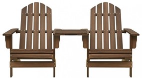 barna tömör fenyőfa kerti Adirondack székek teázóasztallal