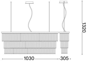 Ideal Lux - Kristály csillár zsinóron MARTINEZ 8xE14/40W/230V króm