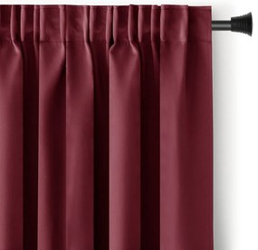 Restilo Blackout Oxford Pleat függöny, bordó, 140 x 245 cm